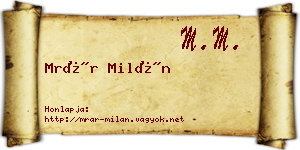 Mrár Milán névjegykártya